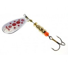 Блесна Wirek Witch WI 1-18 белый с отверстиями красные точки