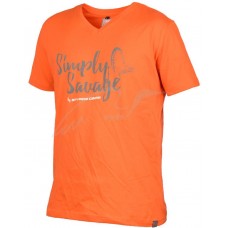 Футболка Savage Gear Simply savage v-neck tee orange