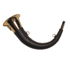 Горн Elles охотничий изогнутый круглый кожаная отделка 45см темно-коричневый