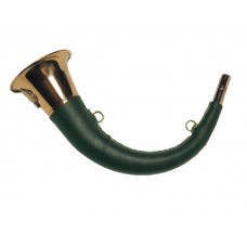 Горн Elles охотничий круглый изогнутый кожаная отделка 45см темно-зеленый