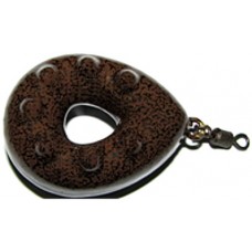 Груз Пох карповый Капля-рамка с шипами 129гр коричневый и черный ил