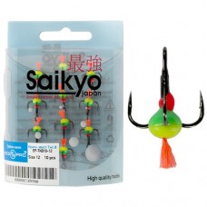 Крючок Ecopro тройник-капля с хвостиком тип В №12 красный 1/10