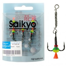 Крючок Ecopro тройник-капля с хвостиком тип В цепочка №12 красный 1/5