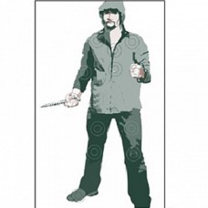 Мишень Бандит с ножом  840*1500 картон