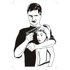 Мишень Вооруженный бандит с заложником 520х750мм