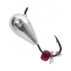 Мормышка вольф. Капля с ушком безмотылка №3 d 4.0мм Ag 1/10