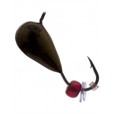 Мормышка вольф. Капля с ушком безмотылка №3 d 4.0мм black 1/10