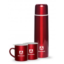 Набор Арктика Термос и 2 термокружки красный