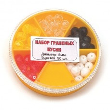Набор граненых бусин Пирс 5цветов 50шт