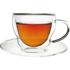 Набор кружек THERMOS Double glass cups двойное стекло с блюдцем 0,3л