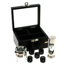 Набор Подарочный в деревянном футляре лупа кости часы