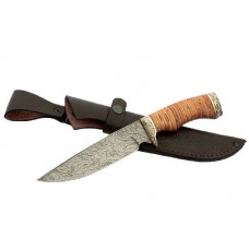 Нож ИП Семин Легионер дамасская сталь литье береста