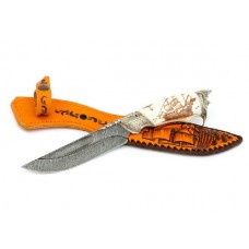 Нож ИП Семин Путник дамасская сталь литье пират кость