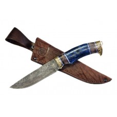 Нож ИП Семин Ястреб дамасская сталь литье карельская береза