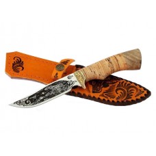 Нож ИП Семин Юнкер сталь 65х13 береста гравировка