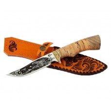 Нож ИП Семин Юнкер сталь 65x13 литье береста гравировка
