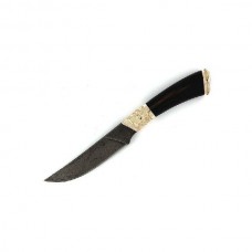 Нож Кизляр Куница сталь дамаск рукоять черное дерево серебро