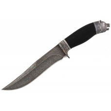 Нож Кизляр Медведь сталь дамаск рукоять дерево серебро