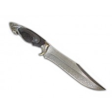 Нож Кизляр Вождь сталь дамаск рукоять фианиты серебро дерево