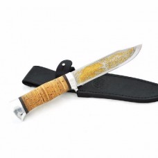 Нож Росоружие Баджер 2 позолота береста
