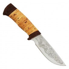 Нож Росоружие Сталкер сталь 40х12с2м рисунок рукоять береста