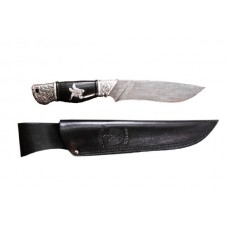 Нож Северная Корона Черепаха дамаская сталь бронза дерево