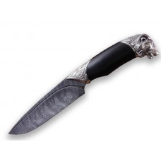 Нож Северная Корона Лев дамасская сталь бронза дерево