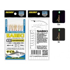 Оснастка морская Akara Flasher aurora bait rigs сабики 1 Ni №6 6шт