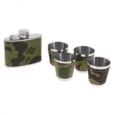 Подарочный набор Хольстер 5в1 фляжка 4 рюмки хаки