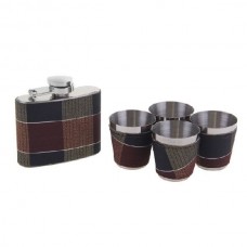 Подарочный набор Хольстер фляжка+4 рюмки шотландка