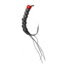 Подвеска Ecopro крючок с бисером матовый черный/красная голова №10 1/8