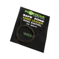 Поводок Korda Safe zone kamo leader ring swivel weed
