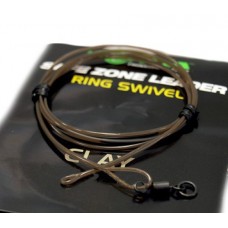 Поводок Korda Safezone leader ring swivel clay 40lb