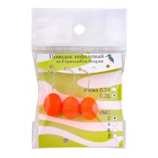 Поводок Зимородок Кефалевый красный 1,2х1,8см Hayabusa №2 флюорокарбон уп.3шт