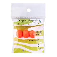 Поводок Зимородок Кефалевый красный 1,4х1,7см Hayabusa №8 флюорокарбон уп.3шт