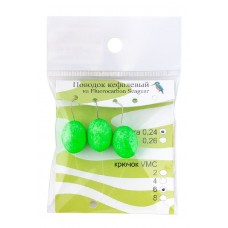 Поводок Зимородок Кефалевый зеленый 1,4х1,7см Hayabusa №6 флюорокарбон уп.3шт