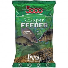 Прикормка Sensas 3000 1кг super feeder river black 1кг