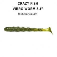 Приманка Crazy Fish Vibro worm 3,4" F12-85-16-6