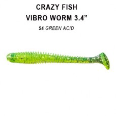 Приманка Crazy Fish Vibro worm 3,4" F12-85-54-6