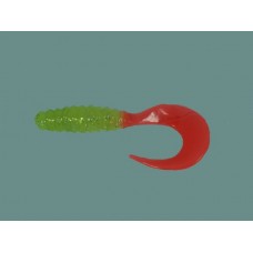 Приманка Manns твистер 10см шартрез металл красный хвост 1/20