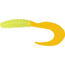 Приманка Manns твистер 10см шартрез металл желтый хвост 1/20