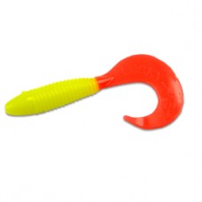 Приманка Manns твистер Lucky-75 лимон с красным хвостом 20шт