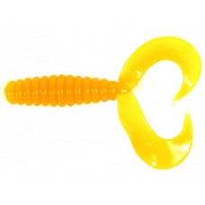 Приманка твистер двойной желтый 8см 1/5