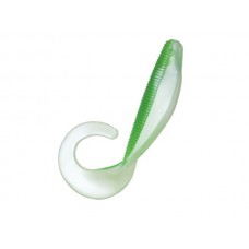 Приманка Zman твистер Curly tail streakz 4" lime pearl 5шт