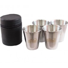 Рюмка Следопыт средняя в кожаной тубе 4 шт