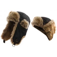 Шапка Alaskan с меховой отделкой черная