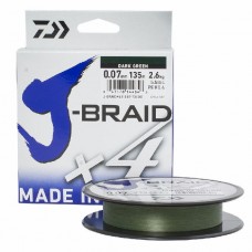 Шнур Daiwa J-Braid X4 0,07мм 135м Dark green