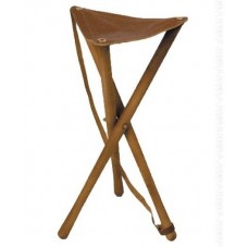 Стульчик Allen тренога кожа дерево высота 75 см