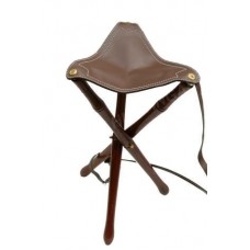 Стульчик тренога,кожа+дерево,высота 75см