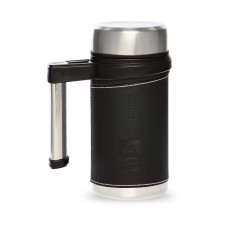 Термокружка Арктика с ручкой в коже 500мл черный